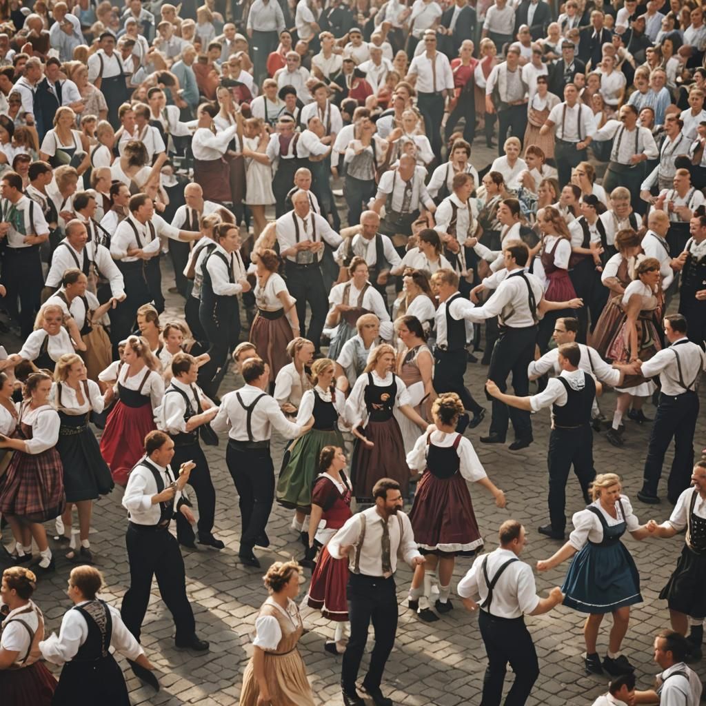 Oktoberfest Dancers in Bavarian Attire