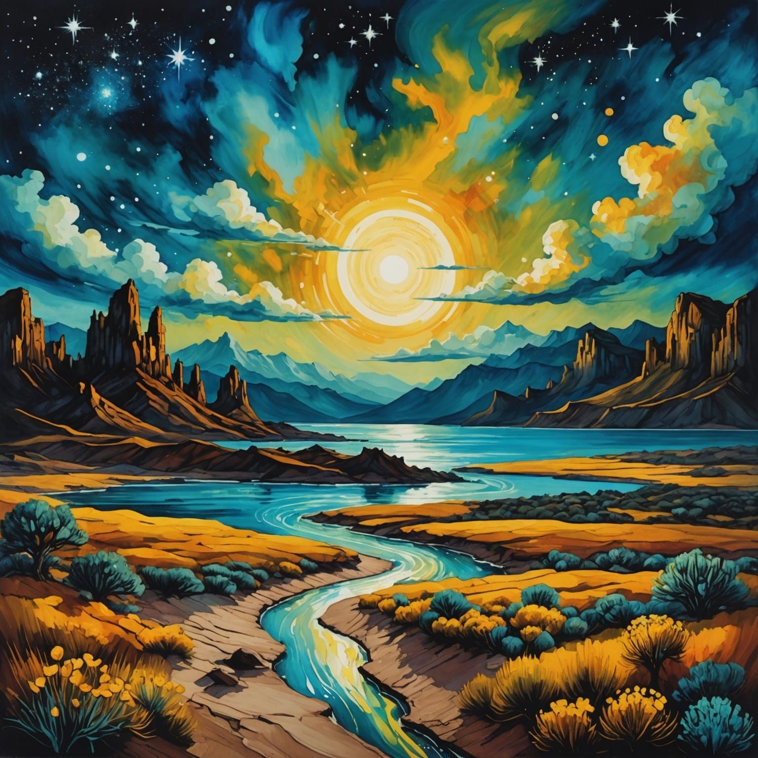 Vast Lakeside Landscape