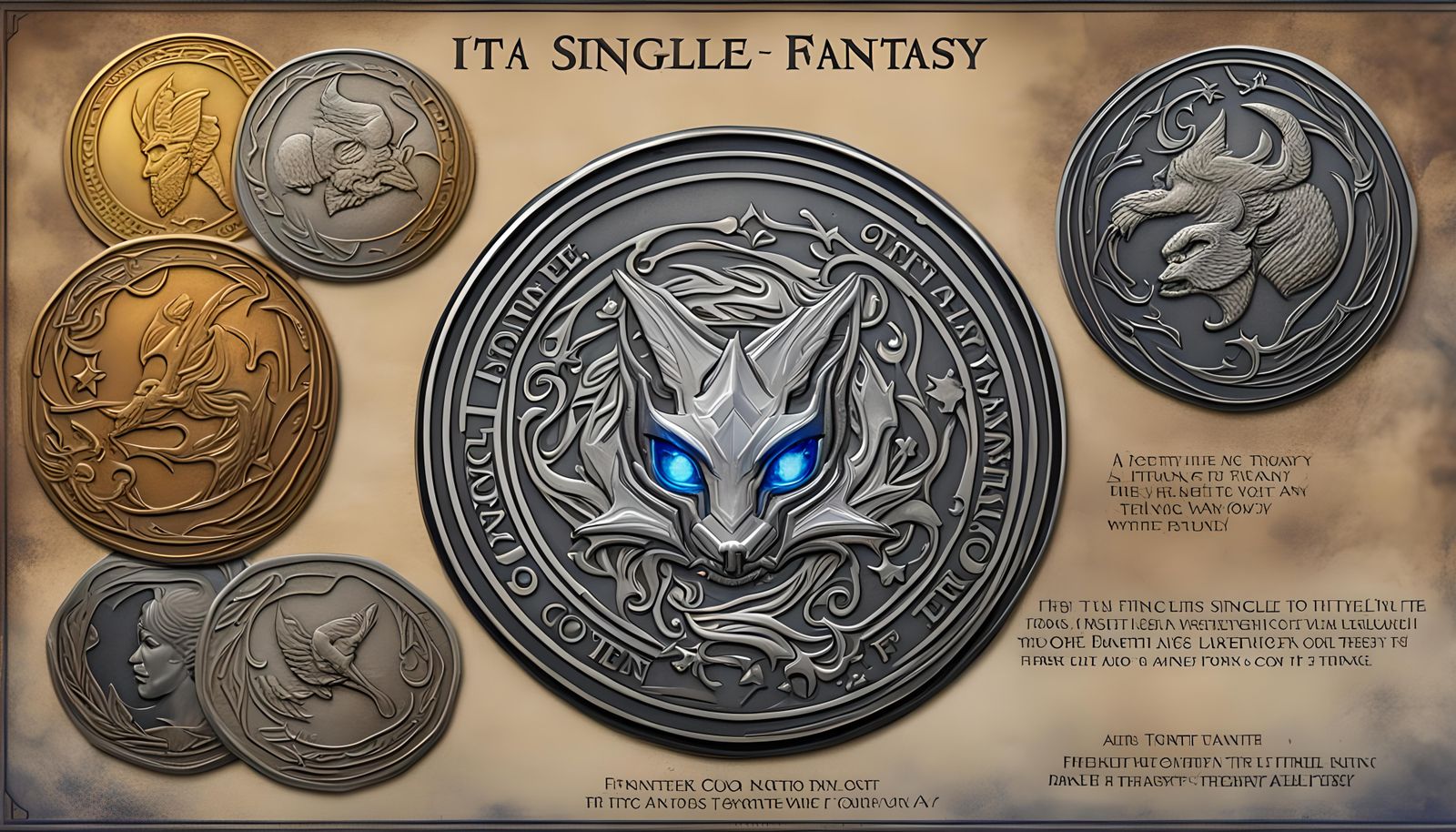 Fantasy Coin with Color Inlay