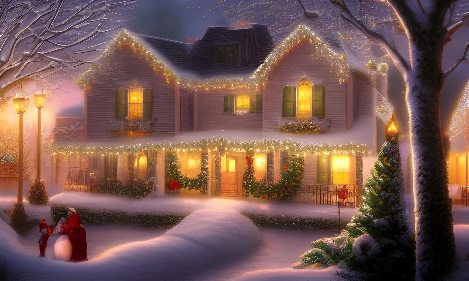 Romantic Christmas Kiss Under the Mistletoe