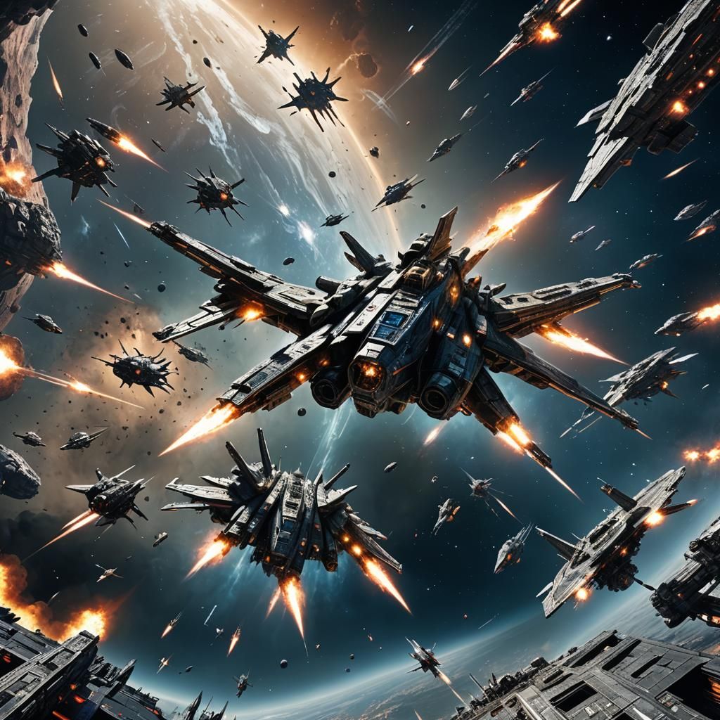 Epic Space Battle Between Two Factions