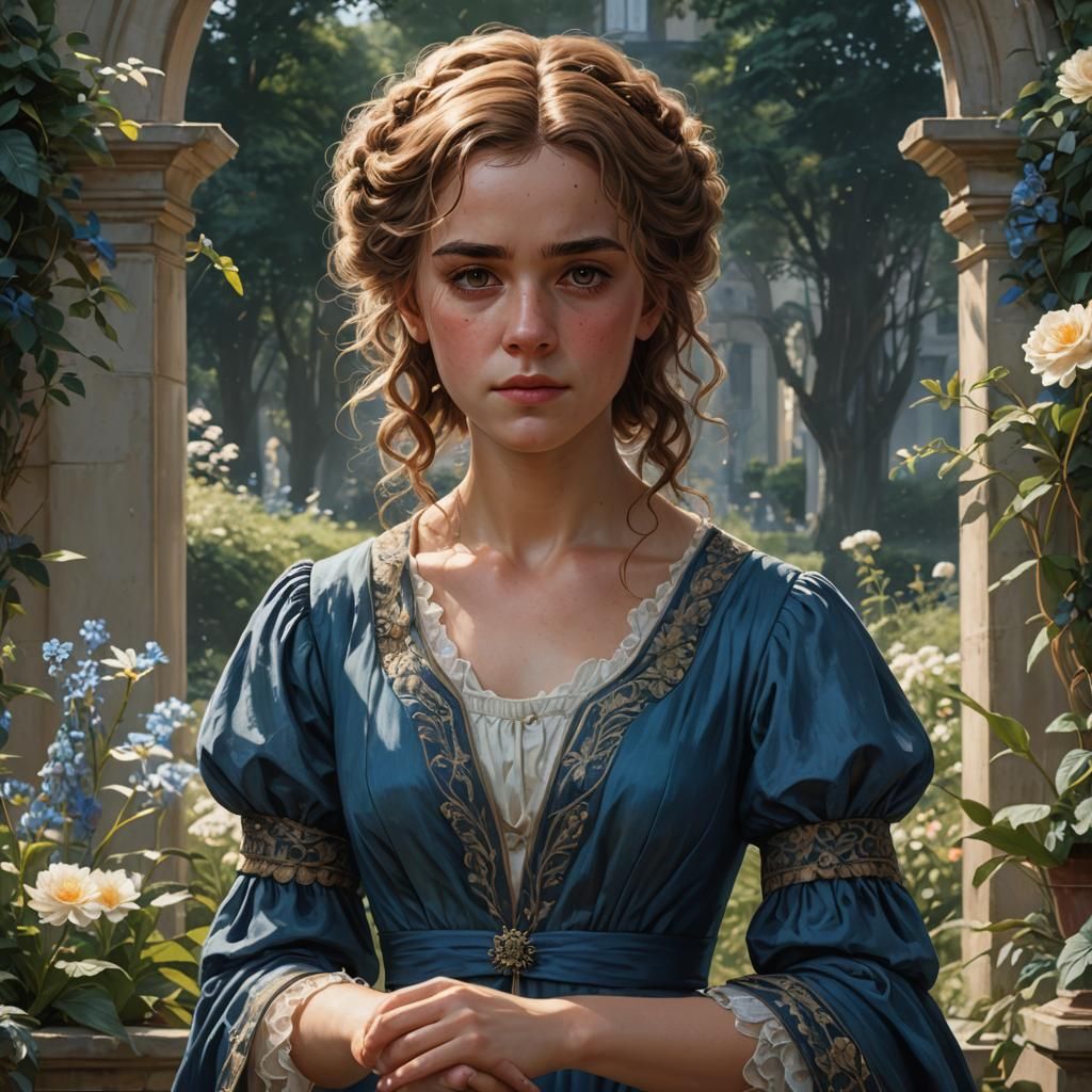 Hermione Granger in Secret Garden, Art Nouveau Portrait