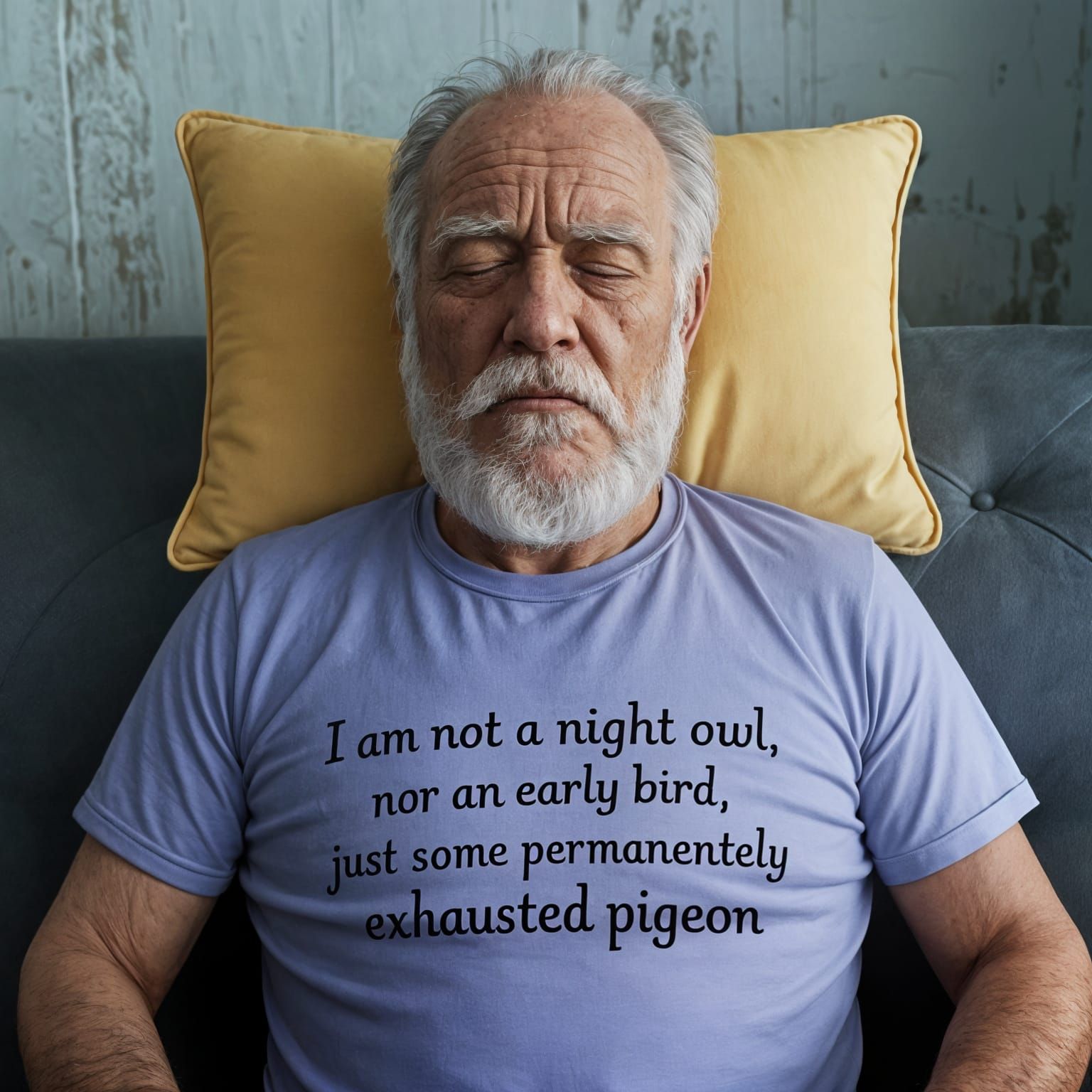 Exhausted Pigeon's Couch Companion, a Photorealistic Masterp...