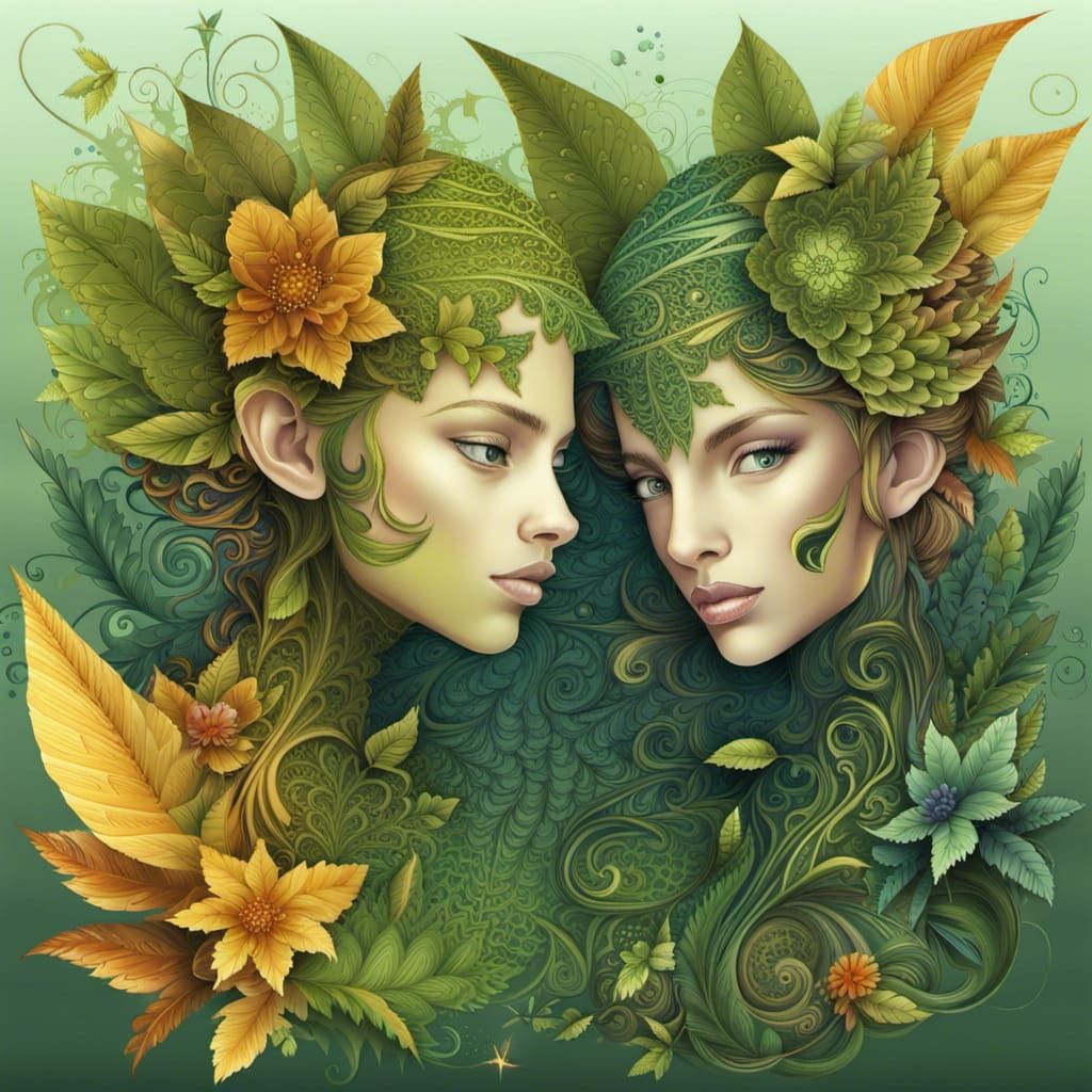 Forest Fairies: King and Queen in Fractal Style