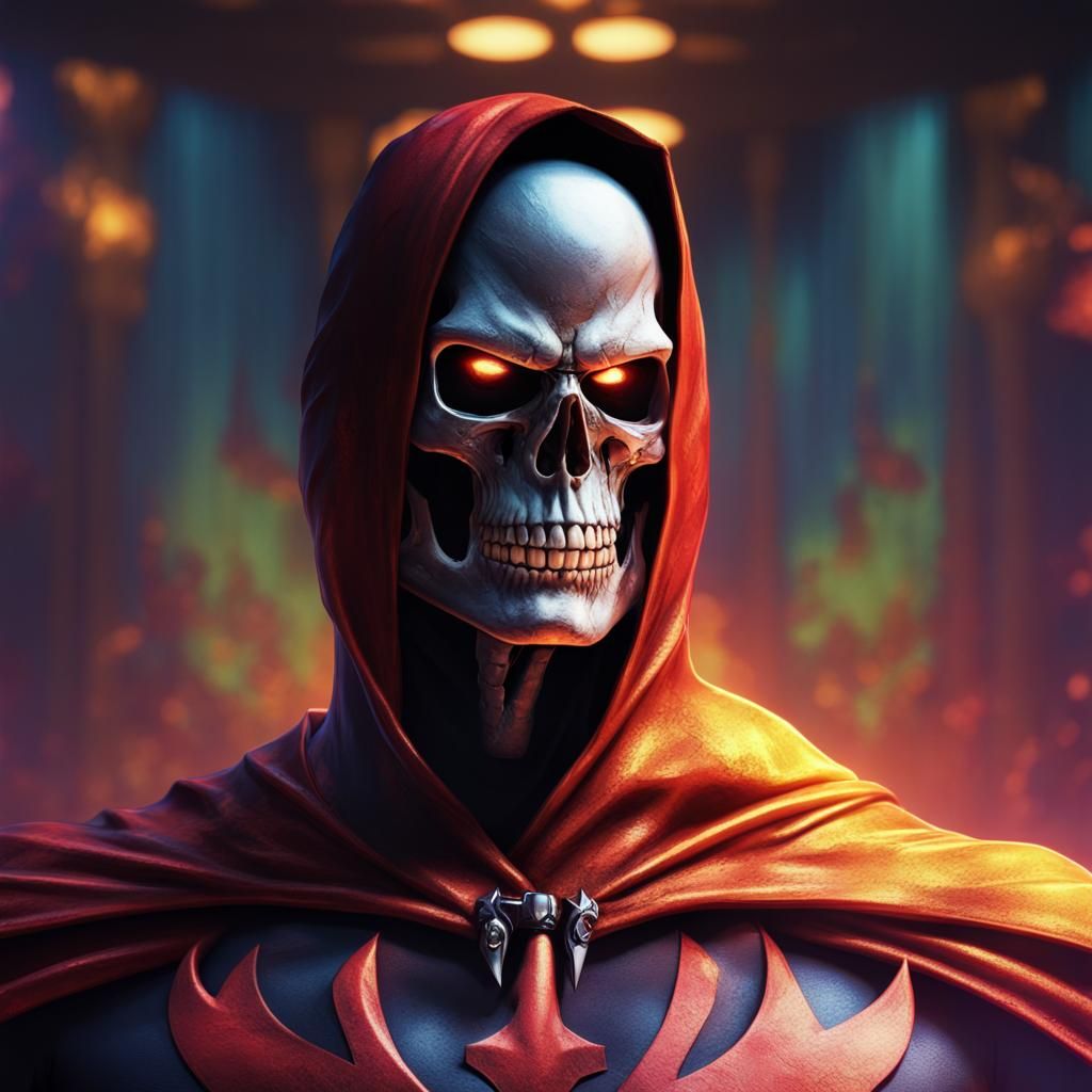 Villain Skull Superhero Comic Book Cover