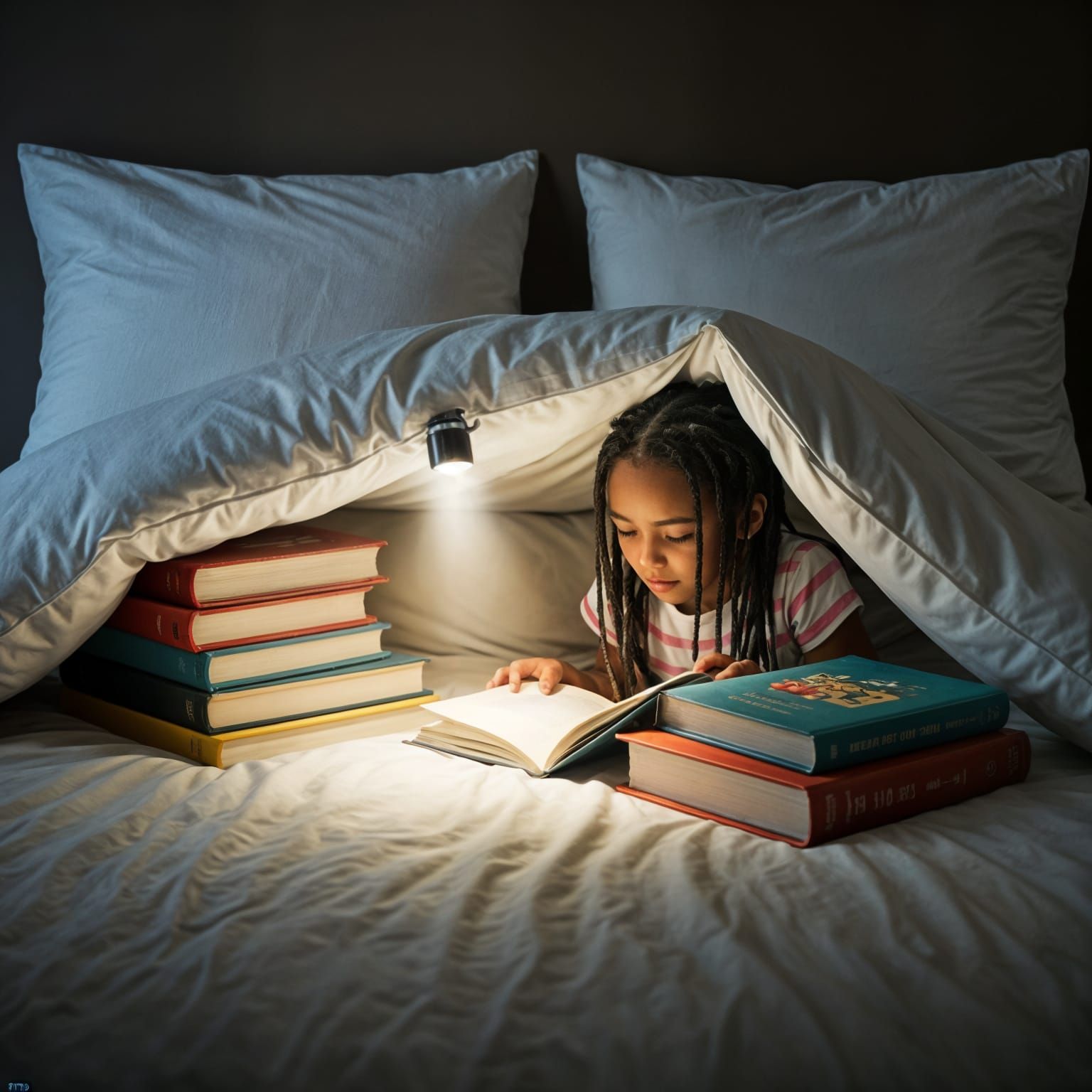 Impressionistic Reading Nook Under Covers