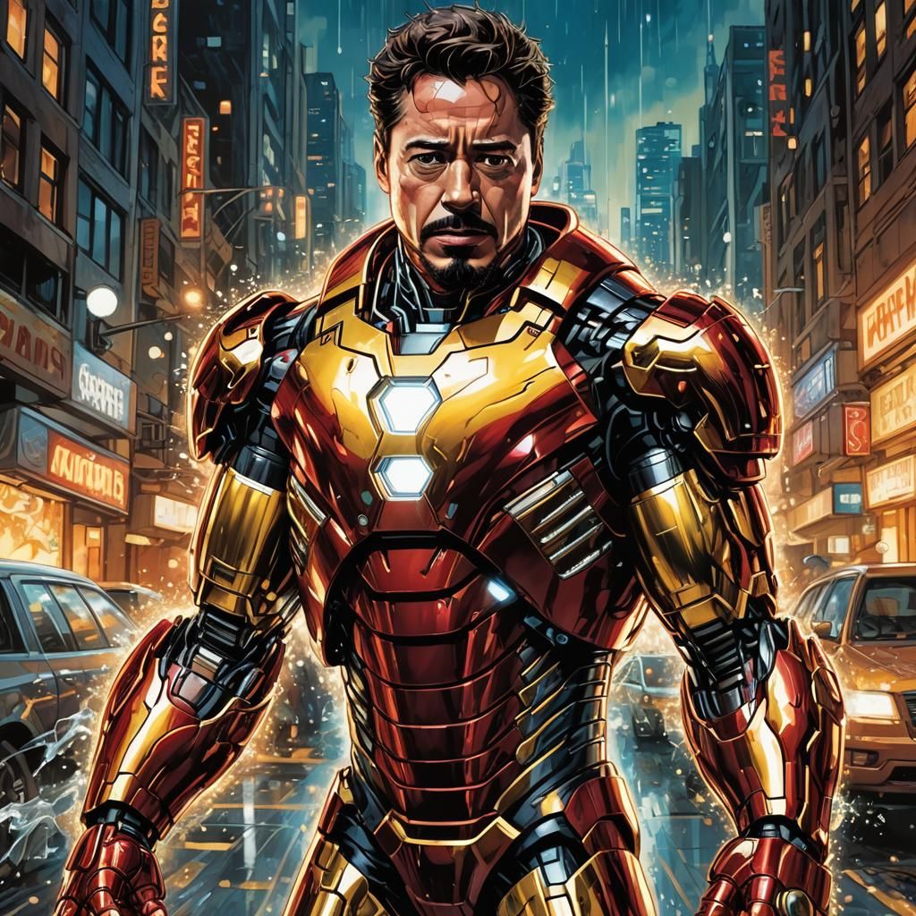 Iron Man Slumps in Comic Book Close-Up