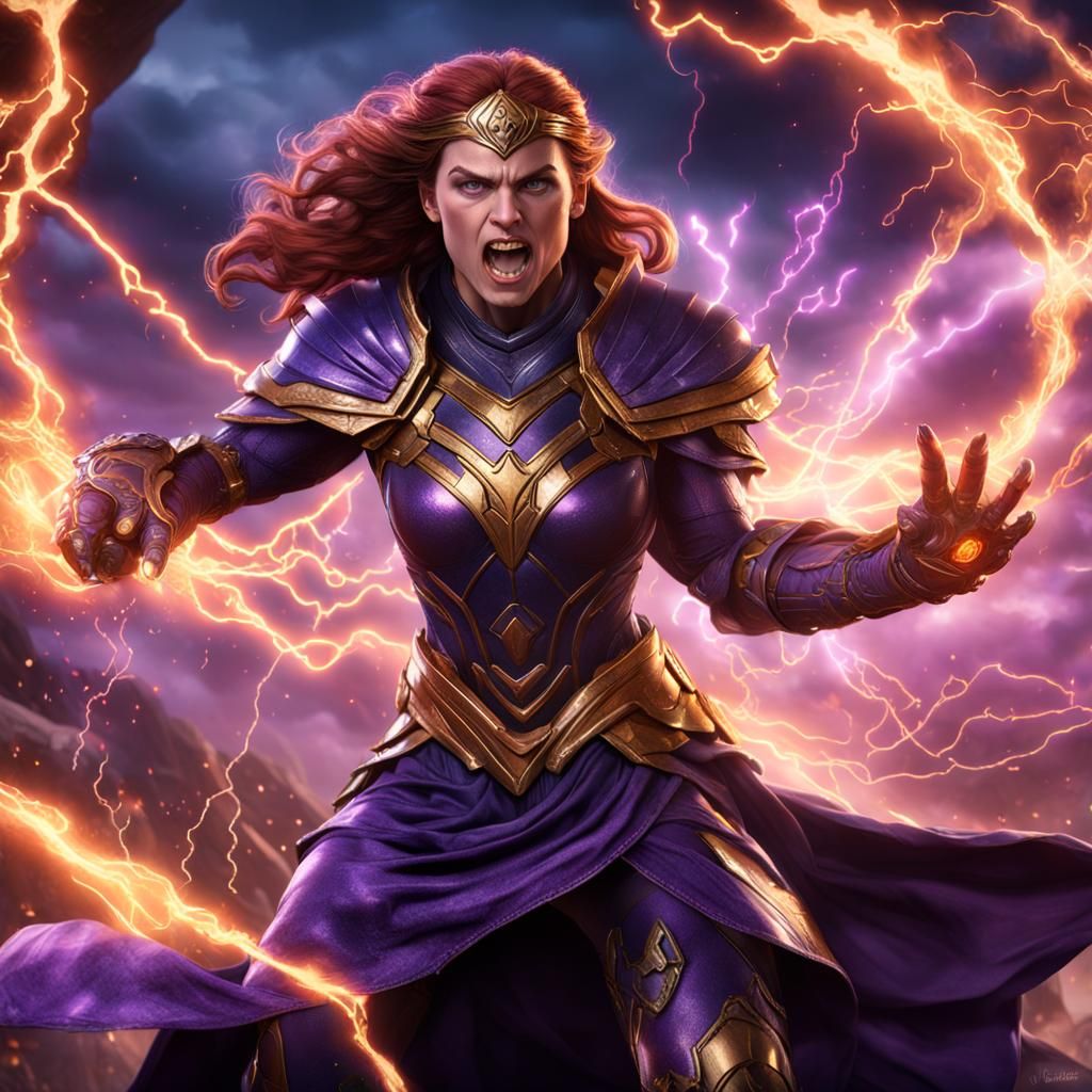 Circe Ready to Fight in Detailed Fantasy Art