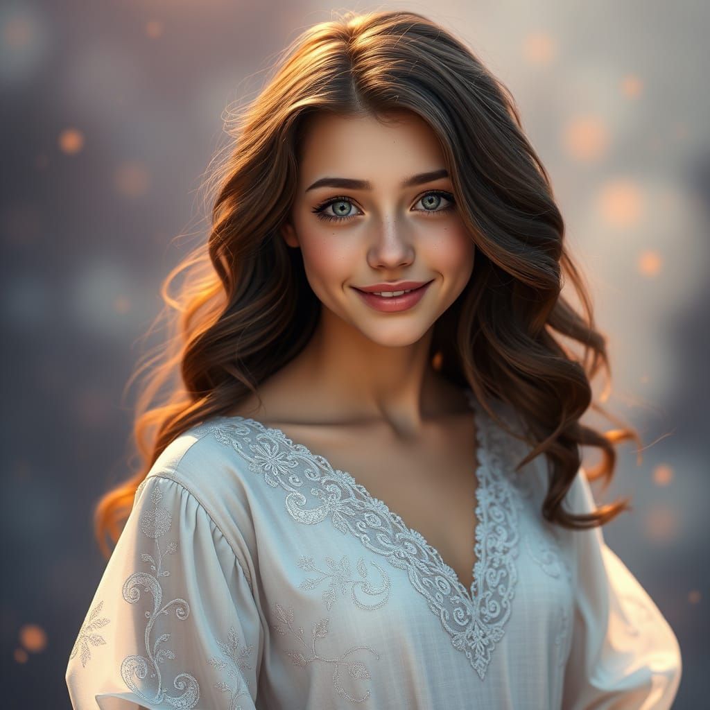 Ethereal Fantasy Maiden in Whimsical Gown