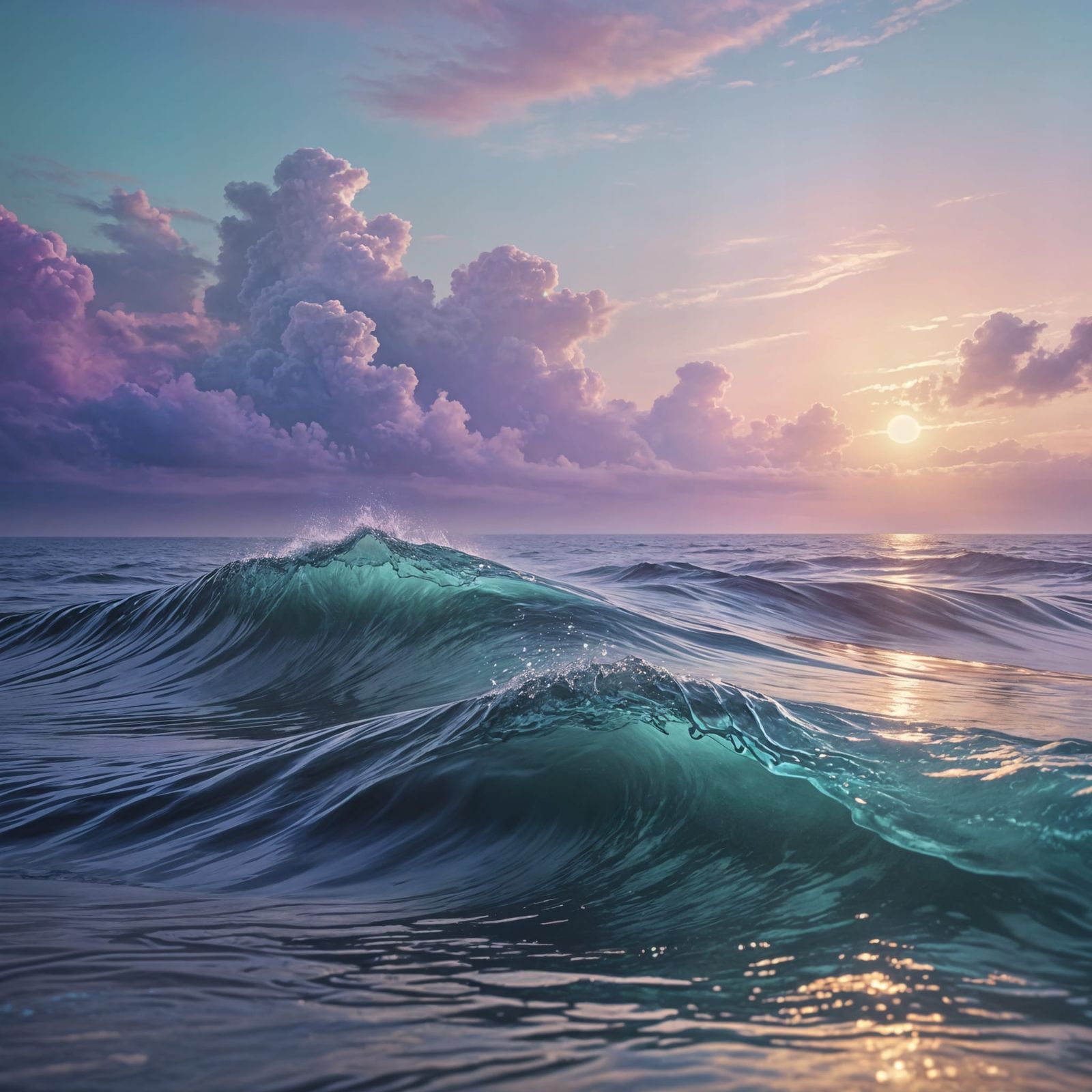 Calm Abstract Seascape in Pastel Hues