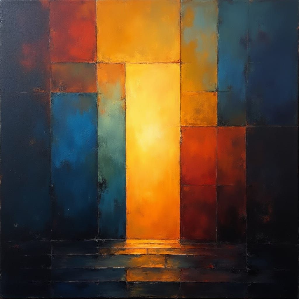 Vibrant Geometric Dreamscapes in Bold Colors