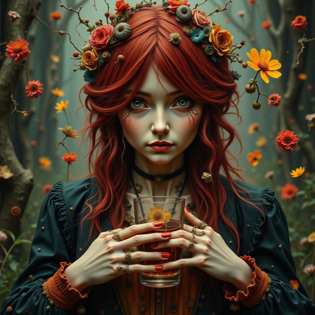 Gypsy Fortune Teller Lilith in Cyberpunk Neon