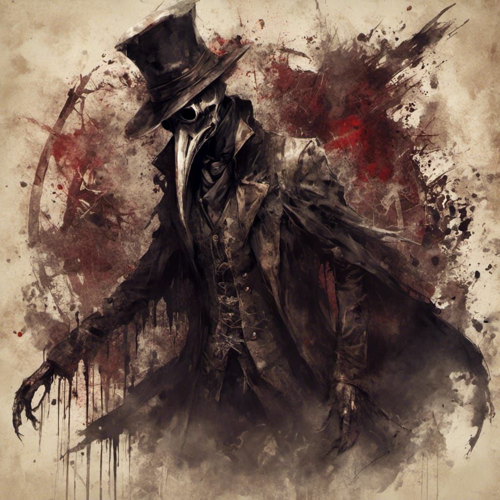 Anime Style Plague Doctor Illustration