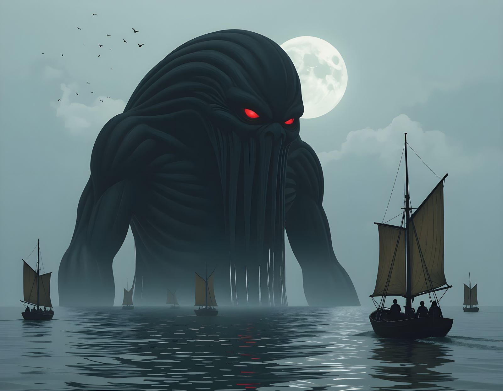 Giant Sea Priest Yokai in Japanese Folklore