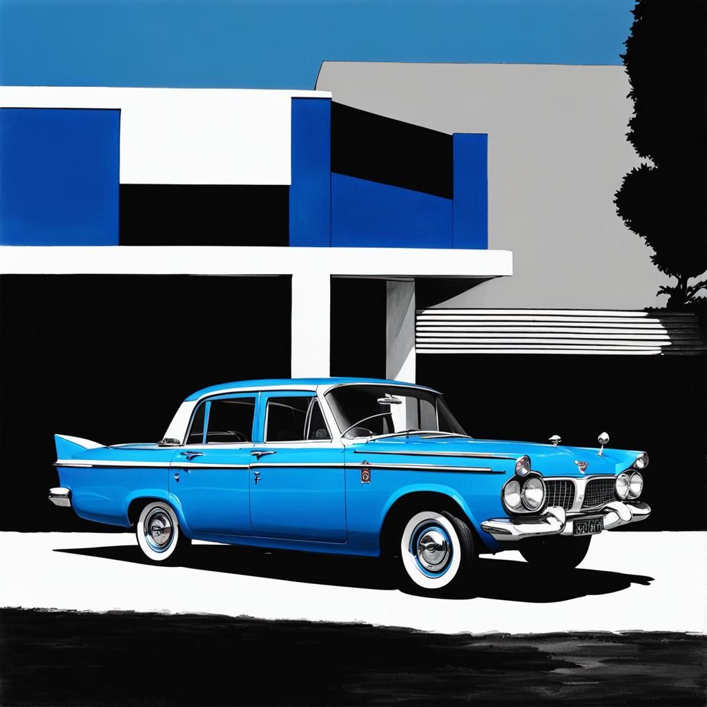 Blue 1959 Chrysler Valiant Classic Car