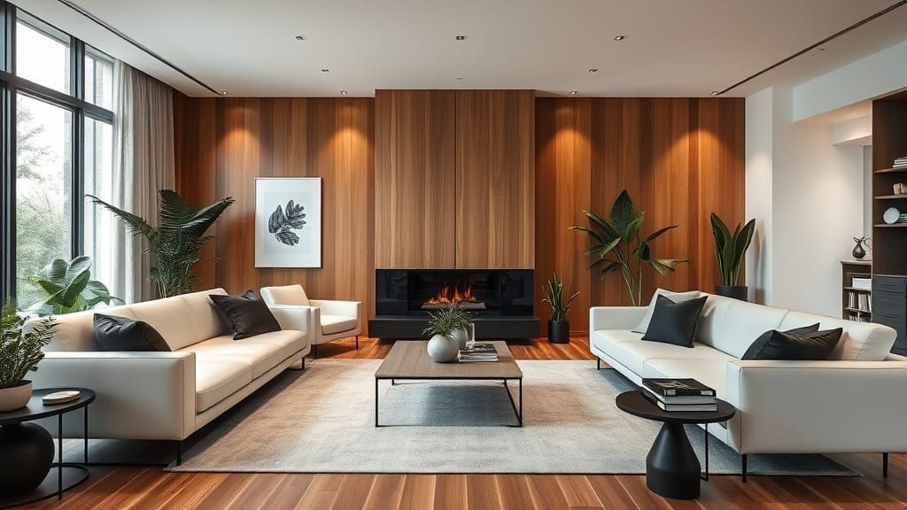 Luxury Modern Living Room with Scandinavian Aesthetic