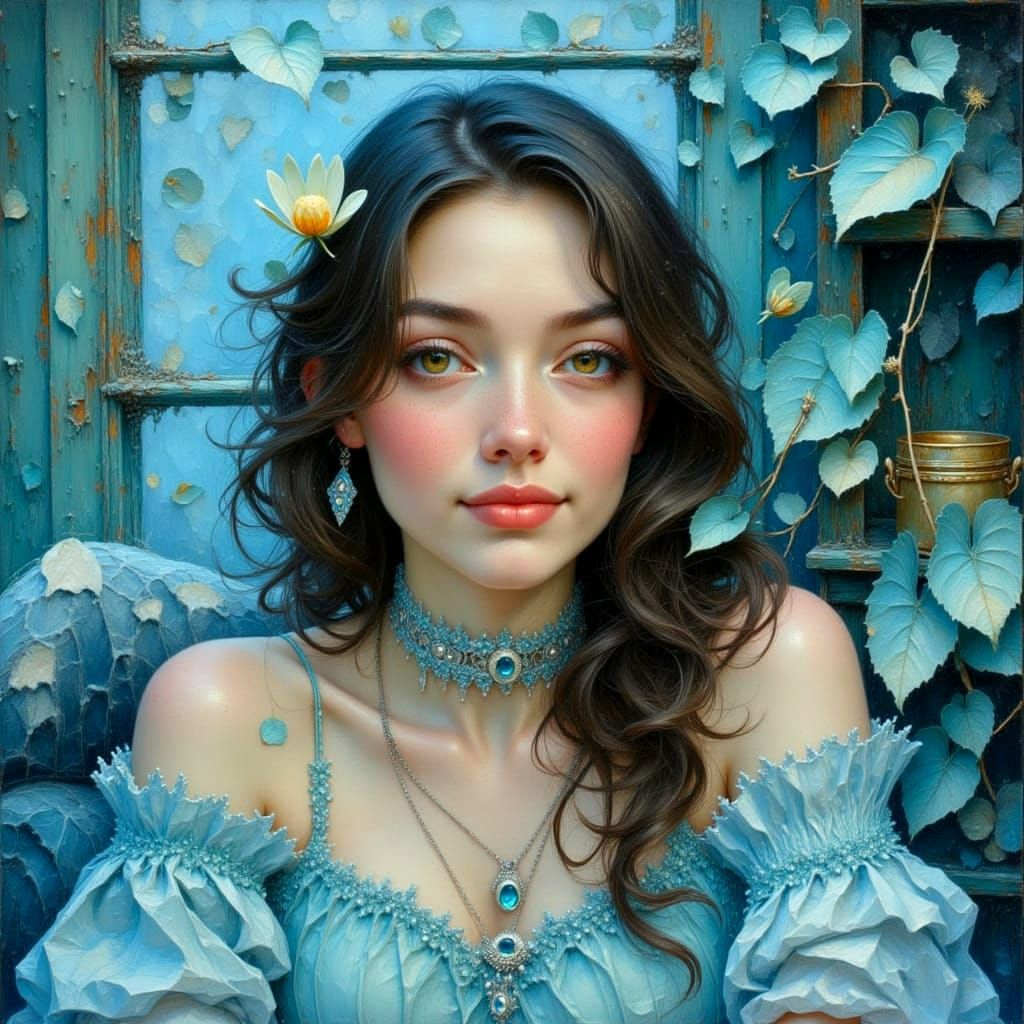 Detailed 2.5D Portrait with Impasto Oil Painting Effects