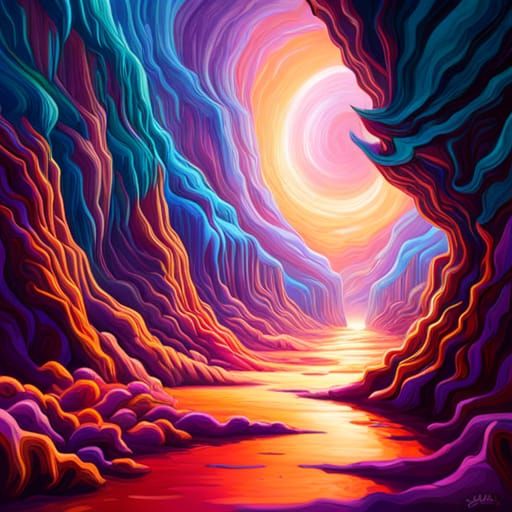 Colorful Outer Space Landscape in Graffiti Art Style