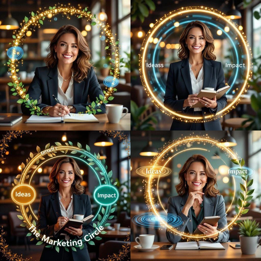 Marketing Strategist Leading The Marketing Circle with Glowi...