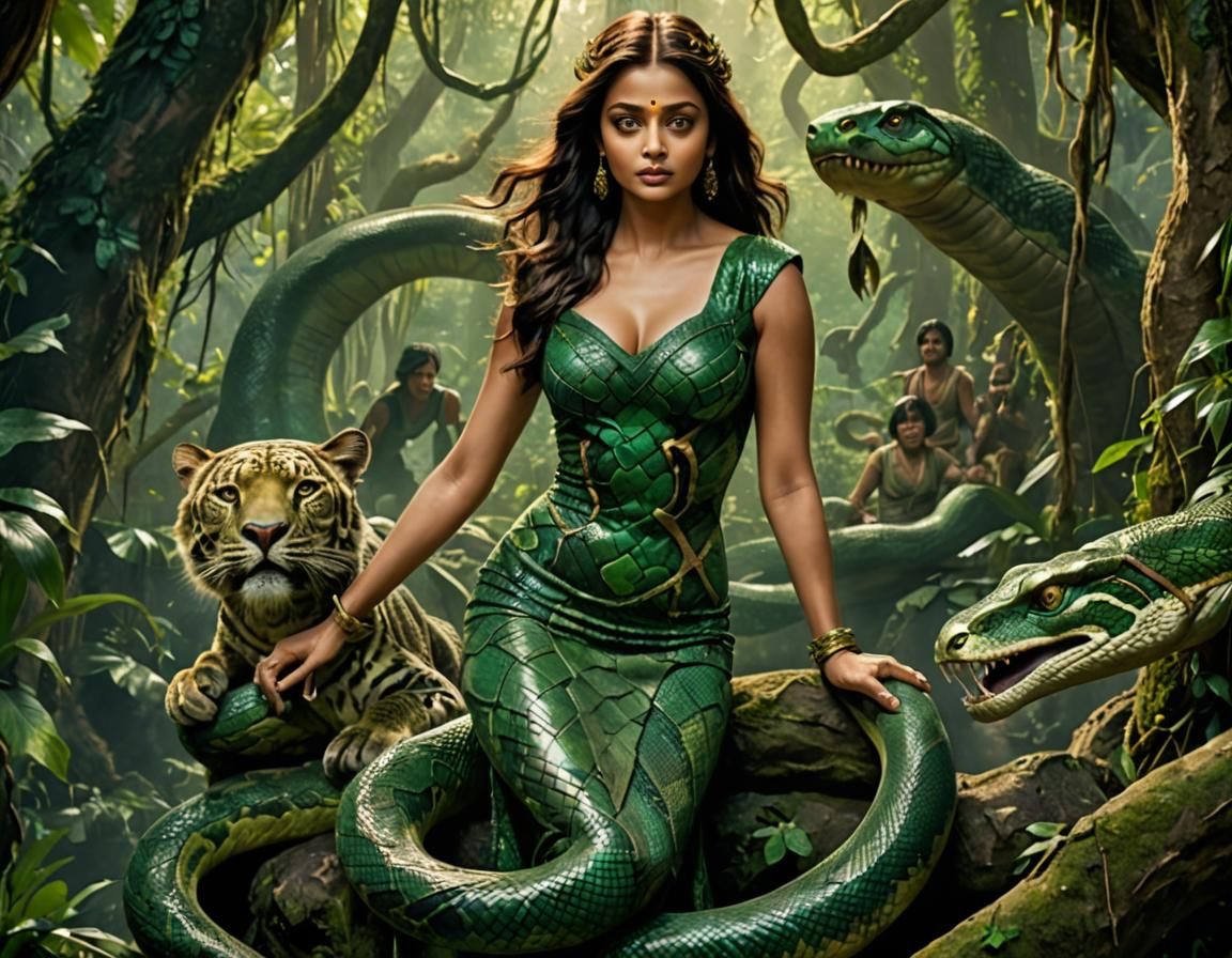 Aishwarya Rai as Snake Princess Hypnotizes Mowgli