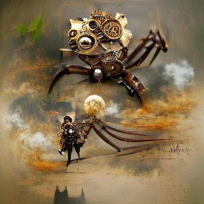 Steampunk Spider Warrior: Mechanical Arachnid