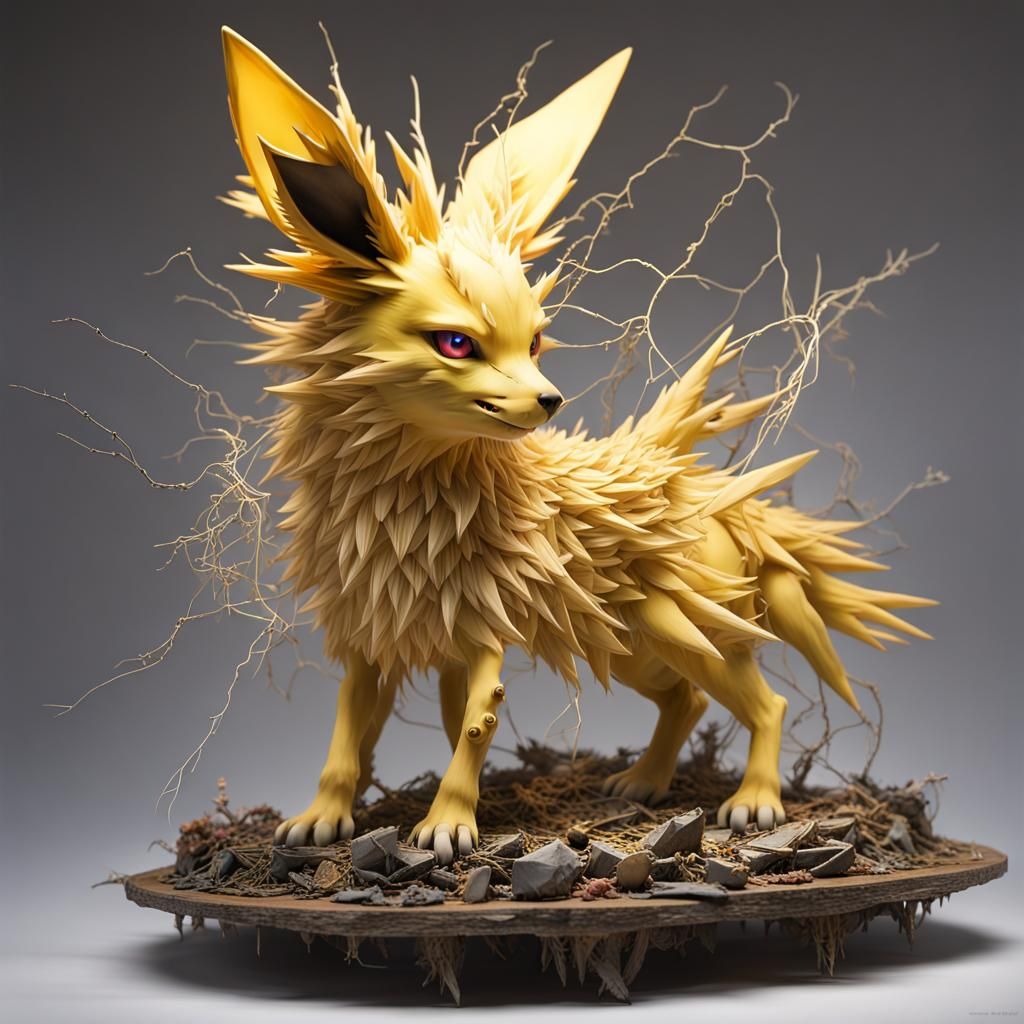 Jolteon, the Electric Pokémon in Sculptural Art