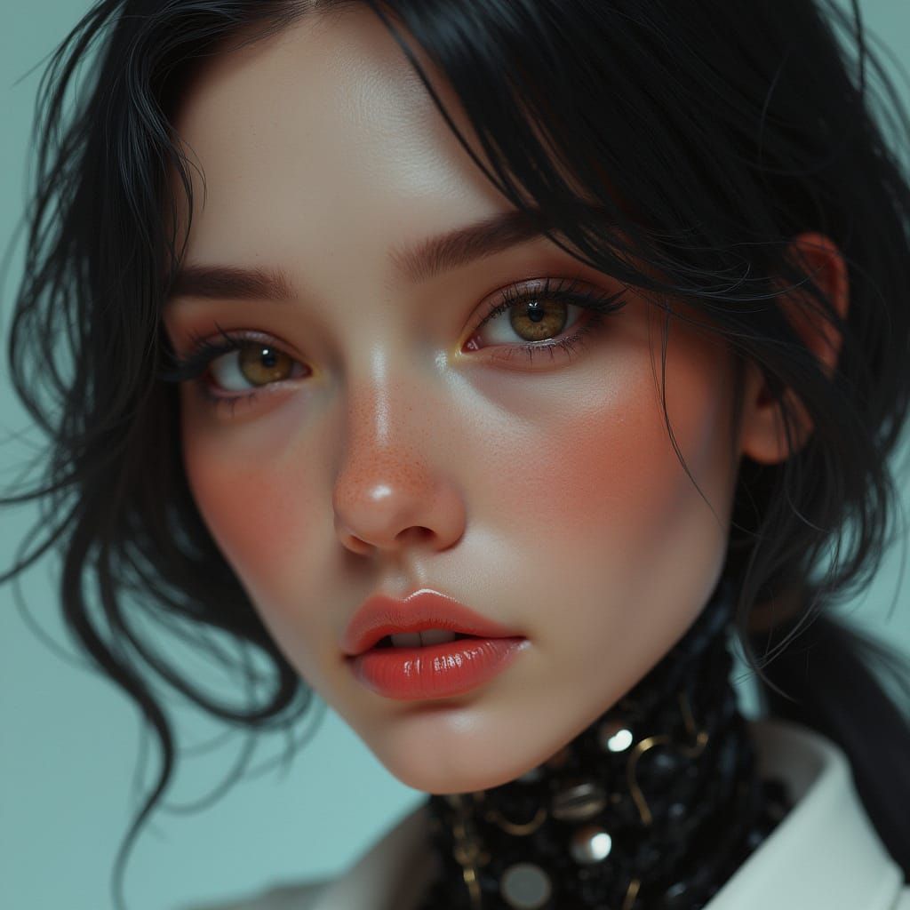 Retrofuturistic Biomechanical Woman Portrait in 8K