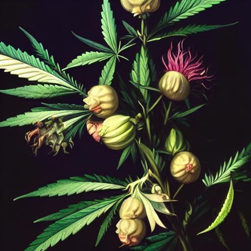 Cannabis Field in the Style of Caravaggio