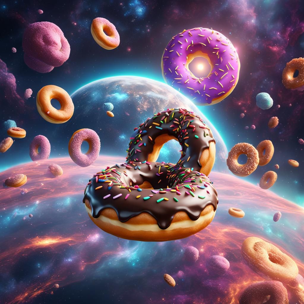 Donuts Float in Space: Fantasy Concept Art