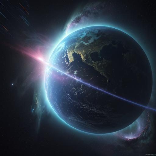 Futuristic Spaceship Soaring Through Nebula: Sci-Fi Concept ...