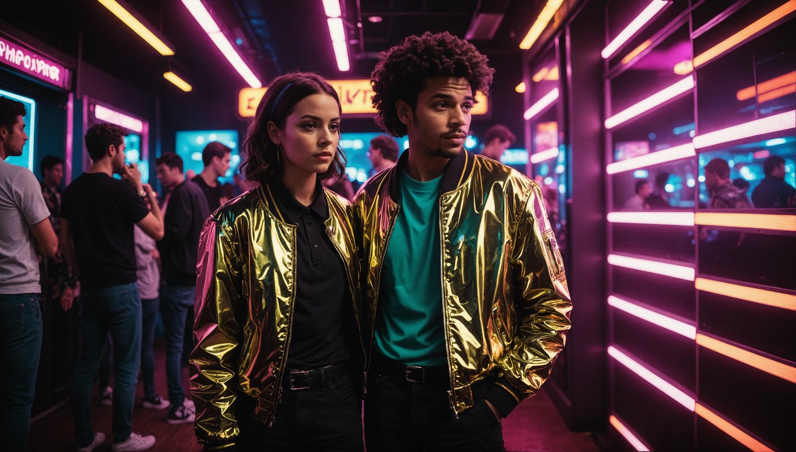 Disco Twins: Surprise in Neon Lighting