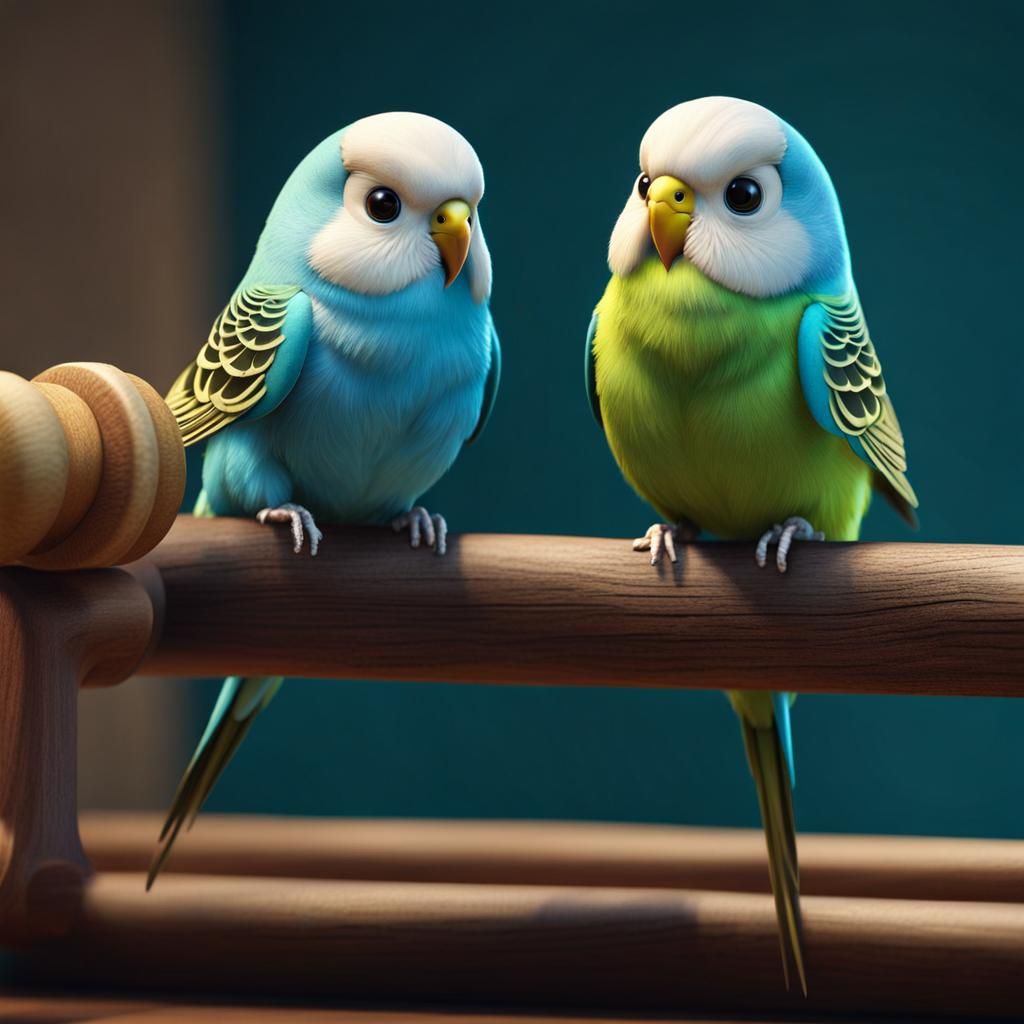 Cute Chibi Budgie Parakeet in Stop Motion Style