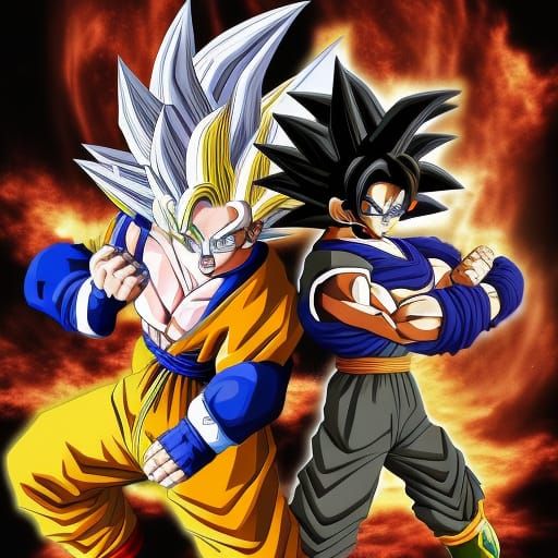 Goku Battles in Iconic Dragon Ball Z Style