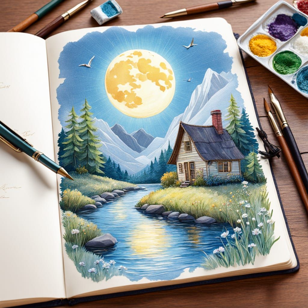 Embroidered Bag with Wildflowers in Golden Hour Light