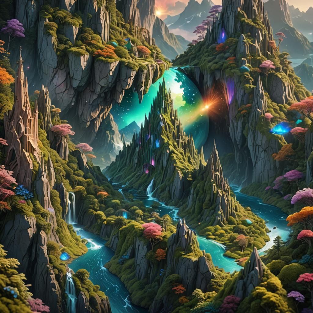 Hand Cradling Vibrant World: Fantasy Concept Art