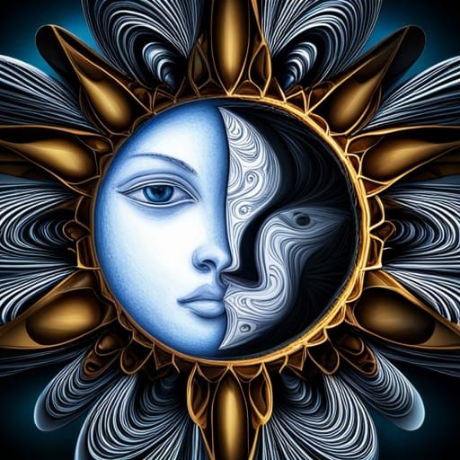 Yin Yang Galaxy: Abstract 3D Fractal Art