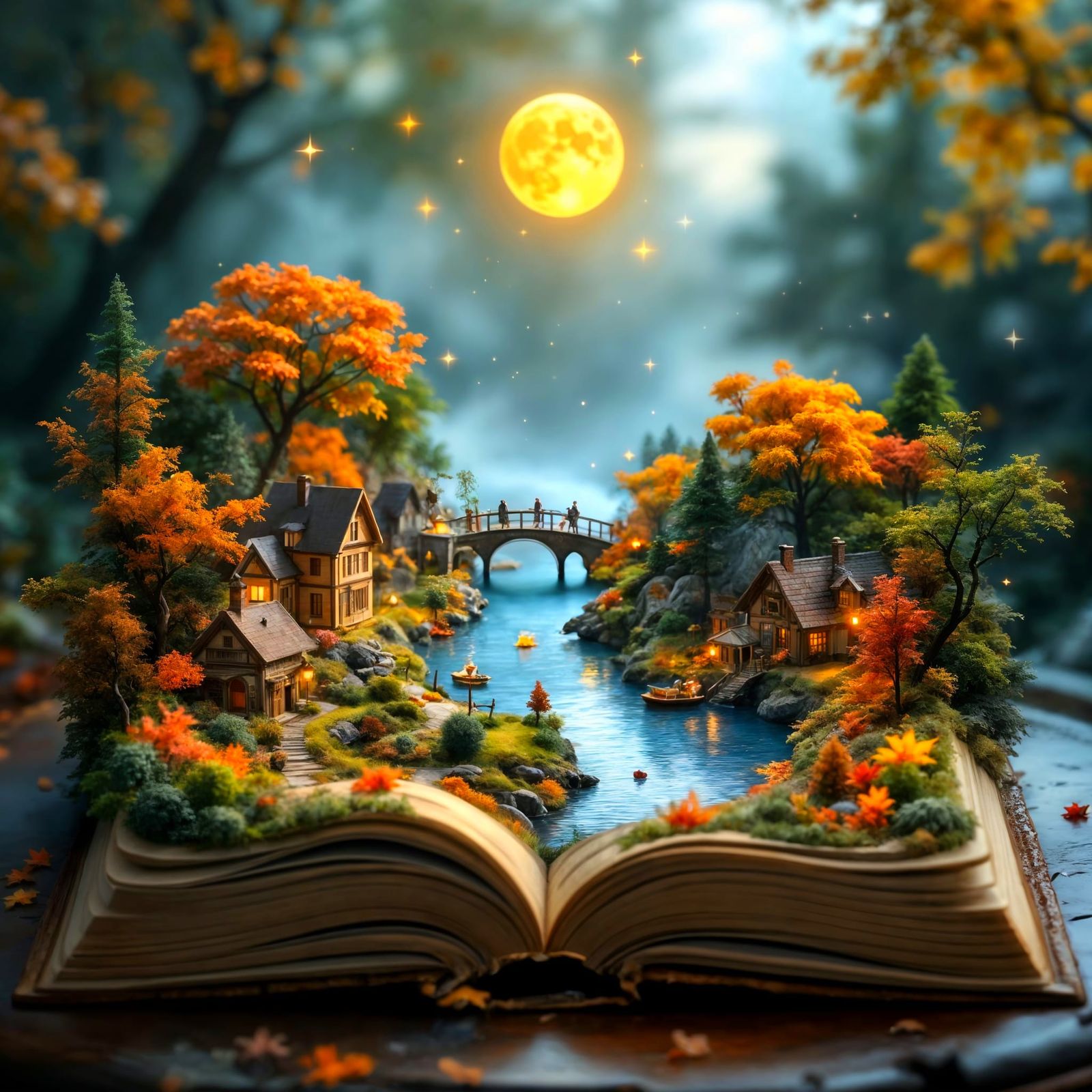 Magical Book Landscape in Realistic Digital Art