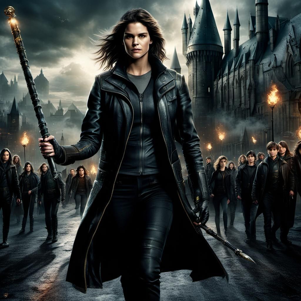 Female SWAT Auror with Wand in Digital Painting