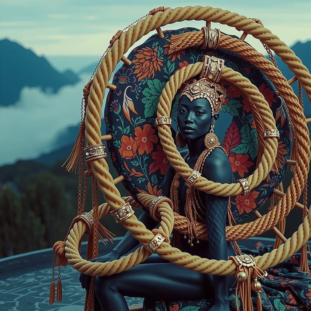 Psychedelic Garden Bloom with Cosmic Mystery