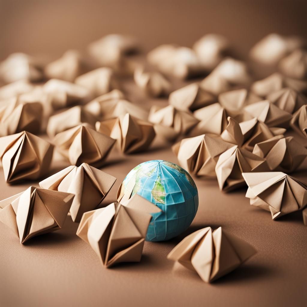 Origami Earth Consumption: Papercraft in 8K
