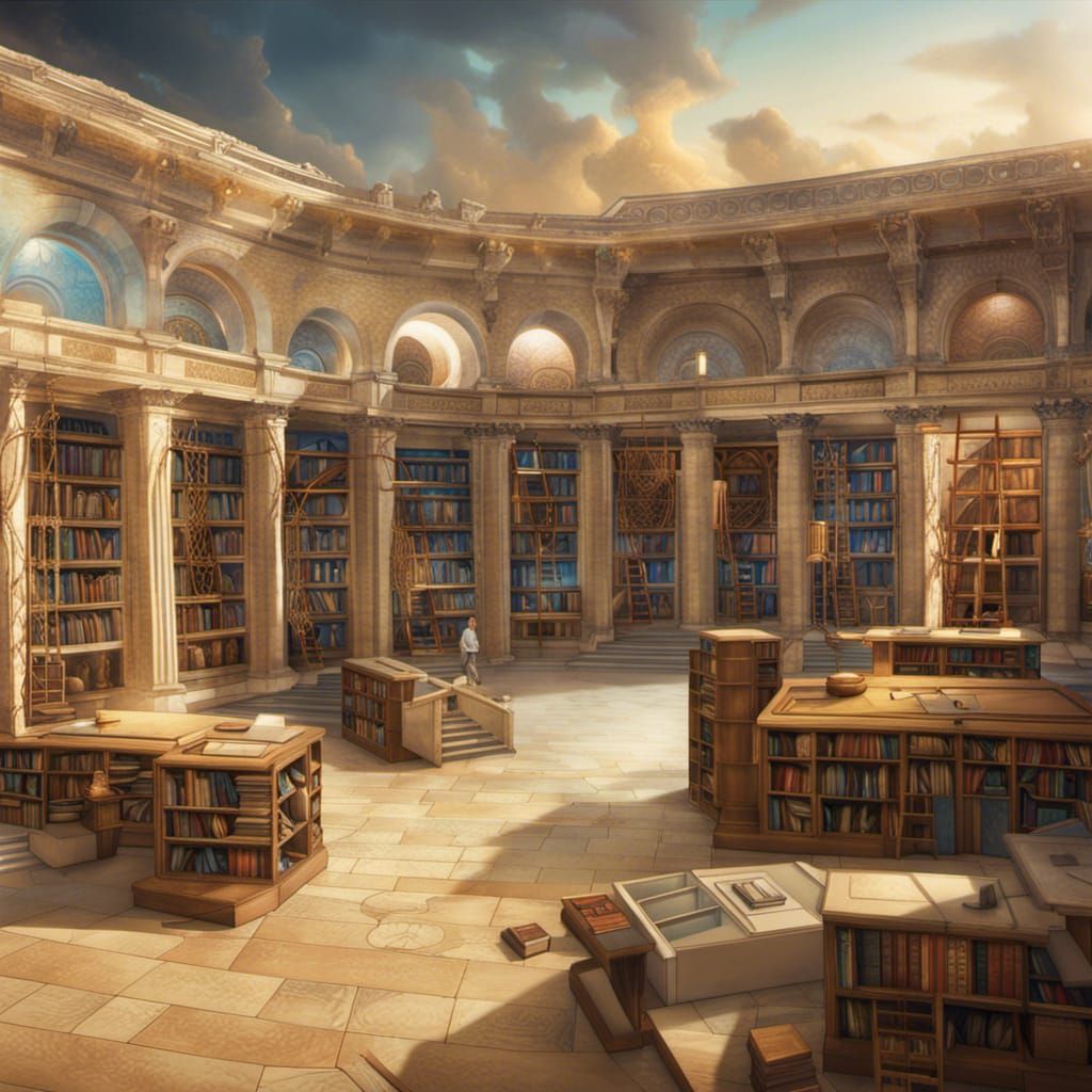 Building of the Alexandrian Library: Hyperrealistic Concept ...