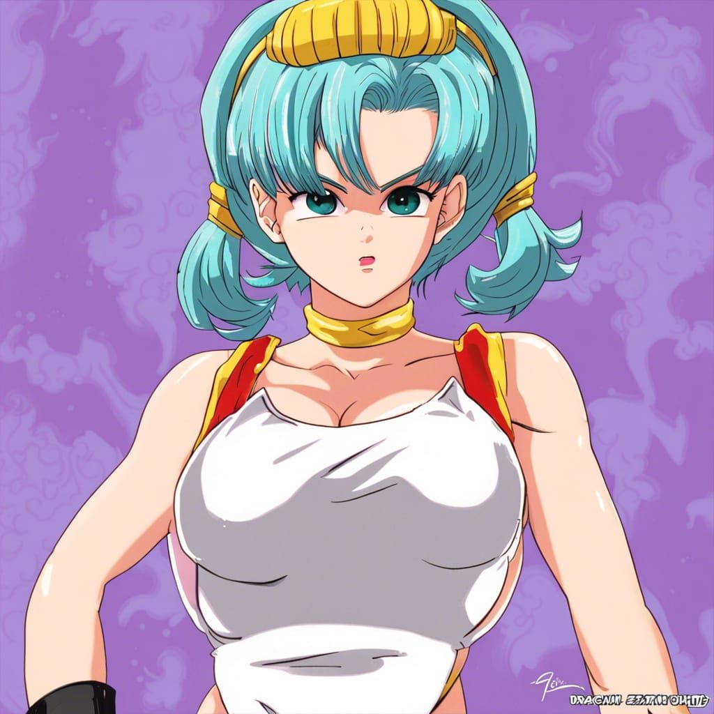 Bulma from Dragonball in Anime Key Visual Style