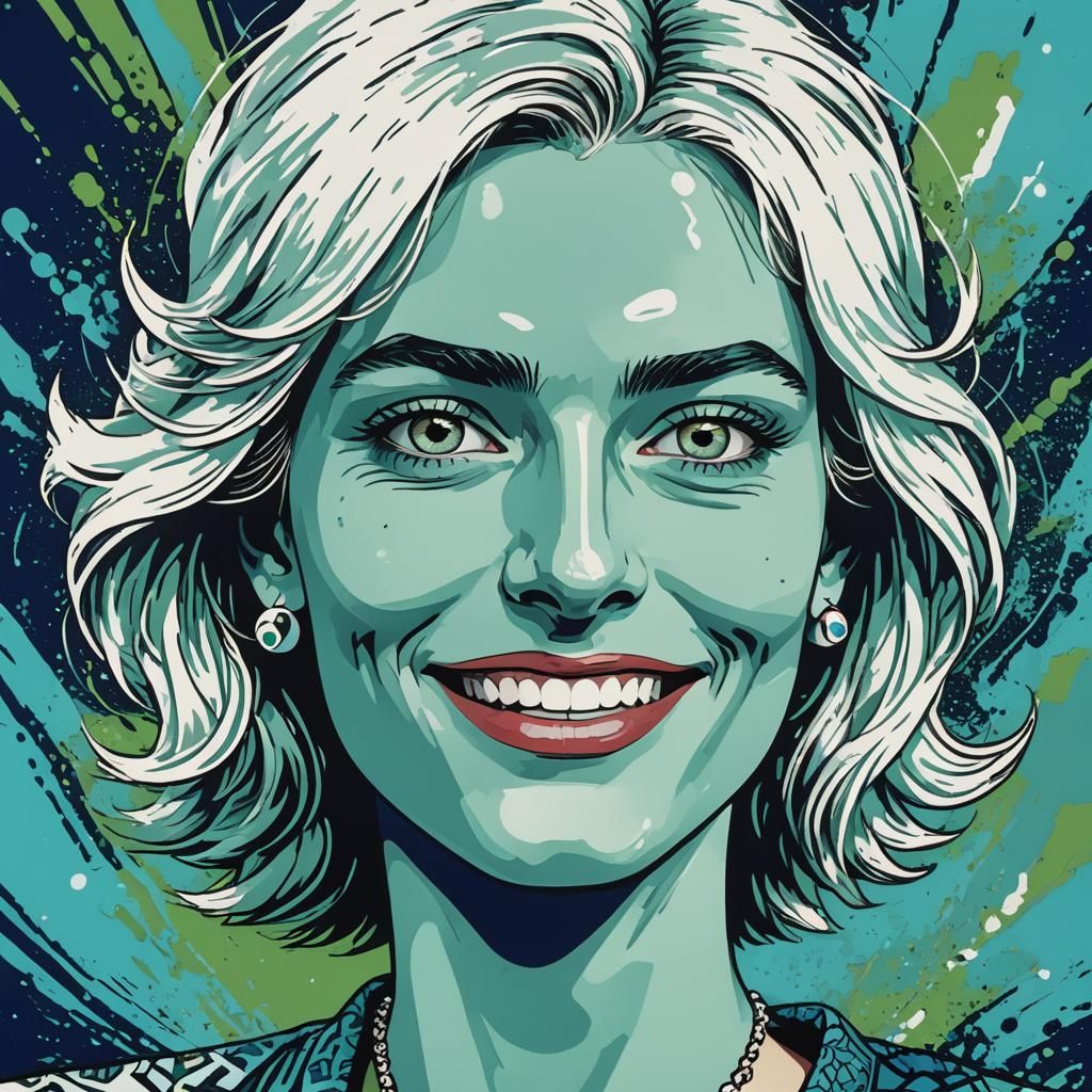 Psychedelic Pop Art Hawk-Human Portrait