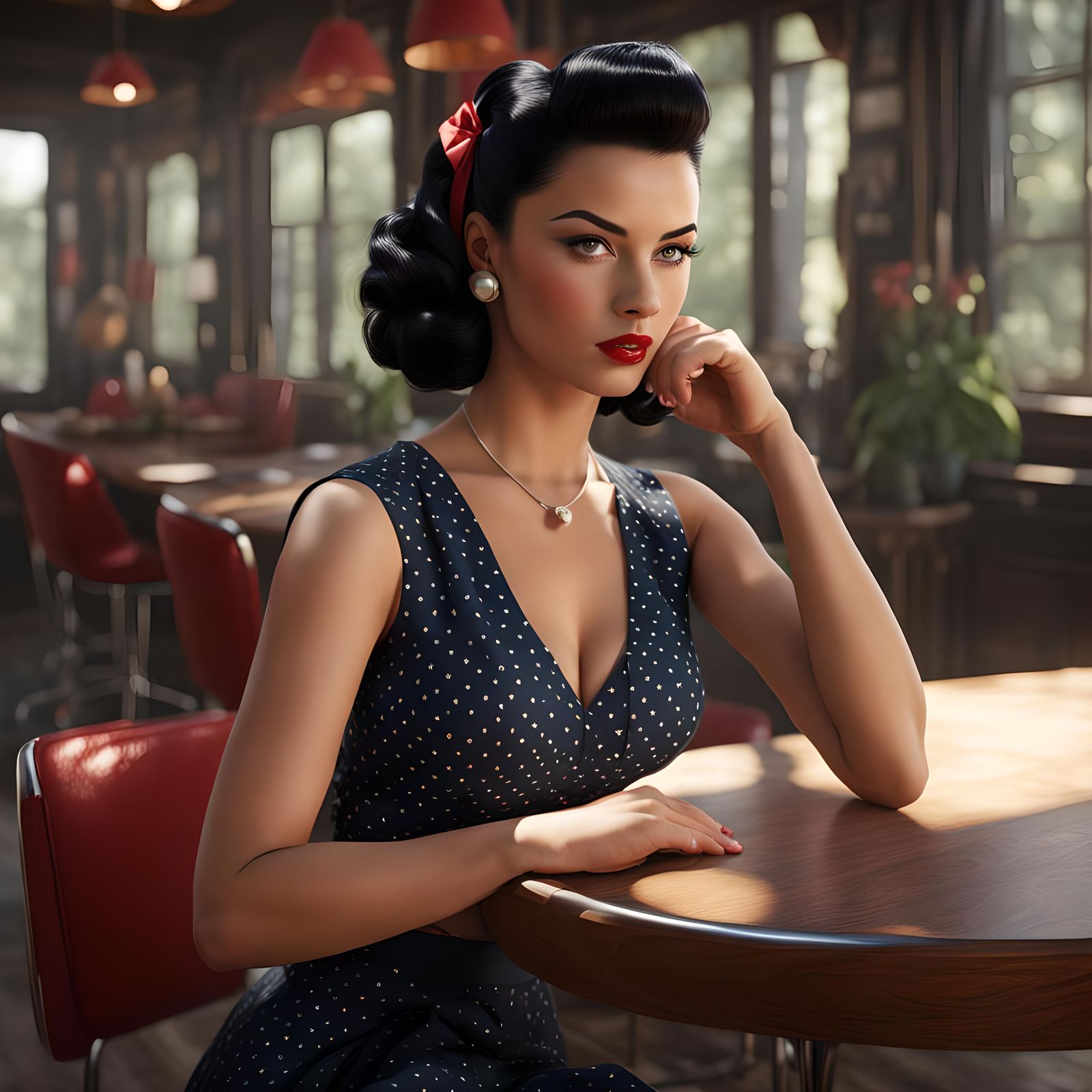 1950s Pinup Girl in Gil Elvgren Style