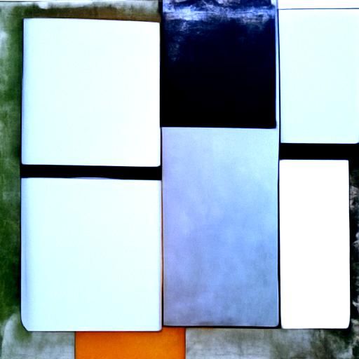 Abstract Space Angel in Mondrian Style