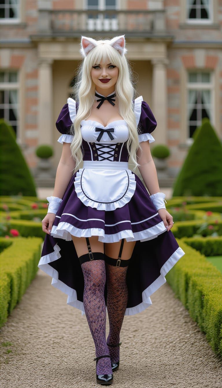 Gothic French Maid in Autumn Rain
