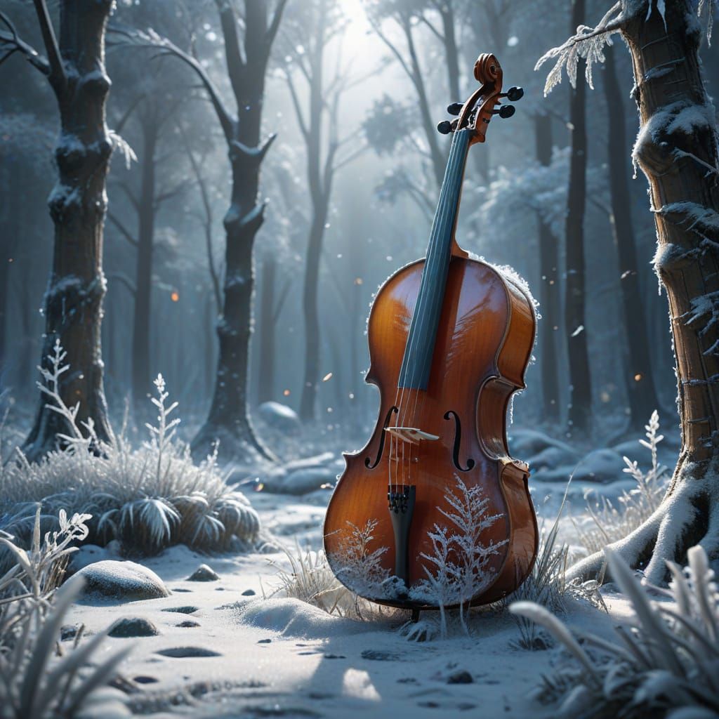 Frozen Forest Cello in 3D Anime Style