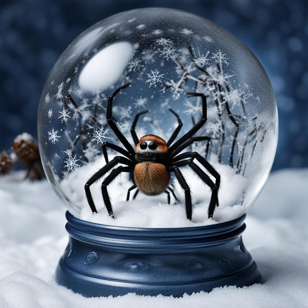 Spiders in a Snow Globe: AI Generated Art