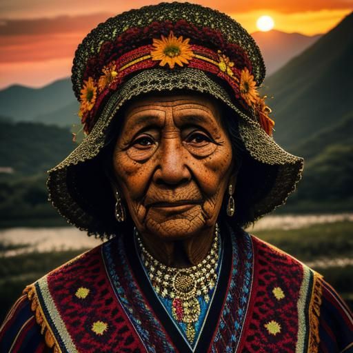 Latin American Portrait of a Happy Grandmother