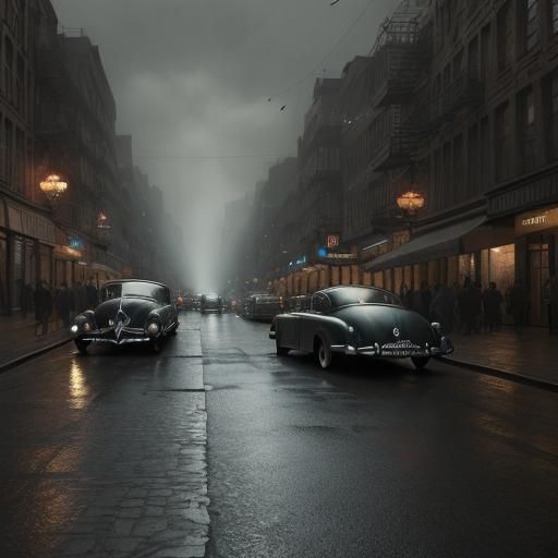 Nikon Camera in 1950s Street Photo